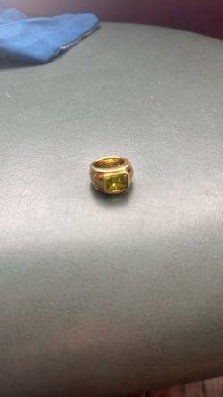 18k Solid Gold 4.80ct Peridot Band Ring
