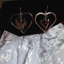 Unique sterling silver heart Earrings