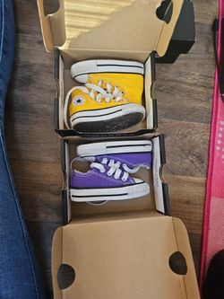 Yellow And Purple Converse Size 2