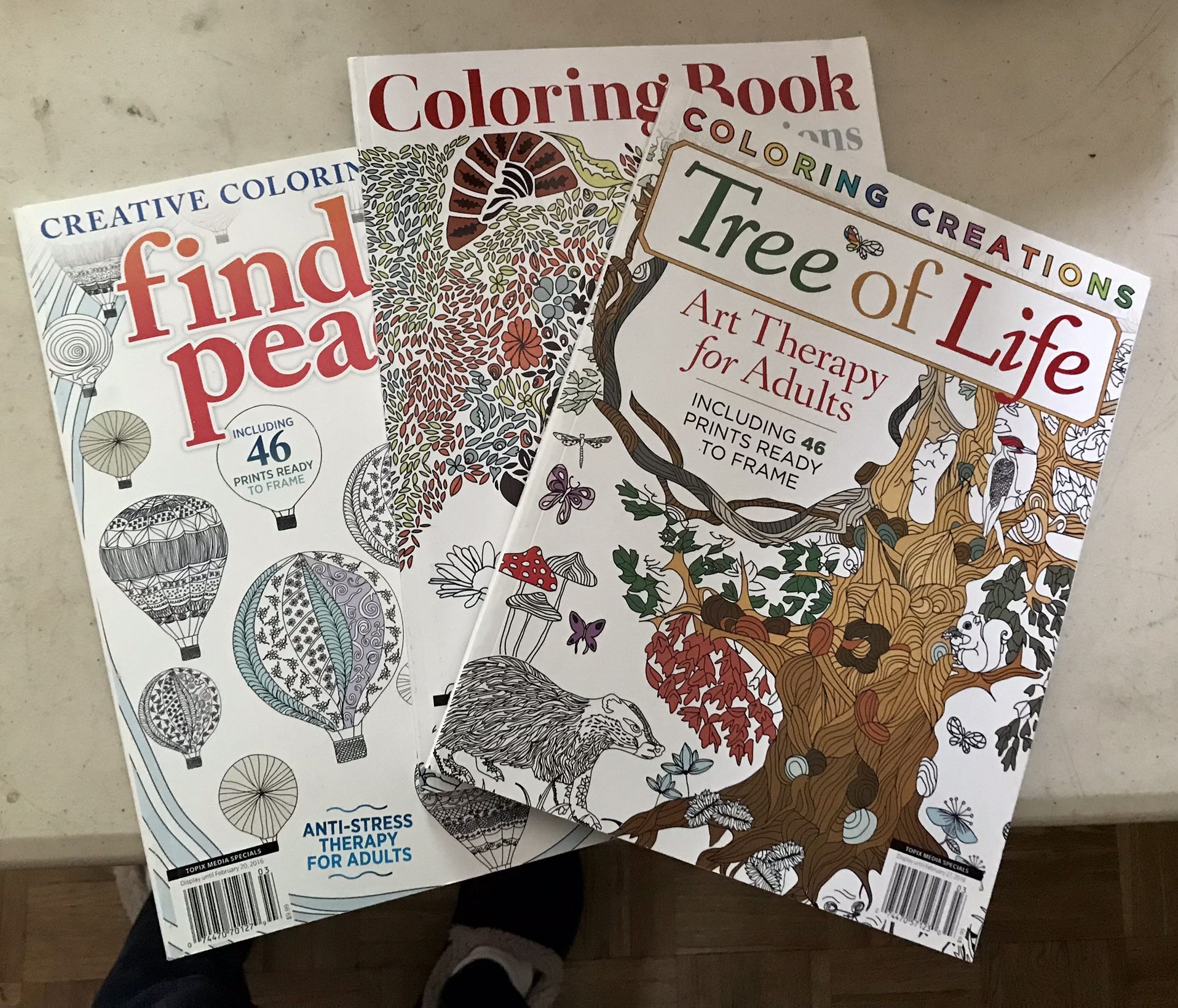 3 Adult Therapeutic Coloring Books