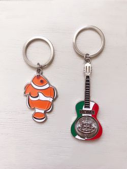 Classic Fish and Guitar Keychains