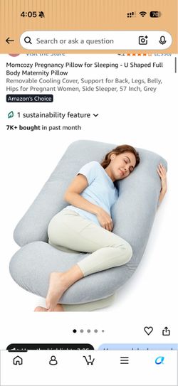 Momcozy Pregnancy Pillow for Sleeping - U Shaped Full Body Maternity Pillow Removable Cooling Cover, Support for Back, Legs, Belly, Hips for Pregnant 