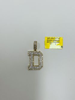 10K White & Yellow Gold Diamond Initial 