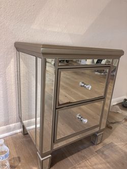 Mirrored Nightstand – 2 Drawers (Originally $400)