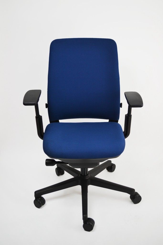 SaviorBack: Steelcase Amia Blue Fabric Fully Loaded Ergonomic Office Chair Irvine