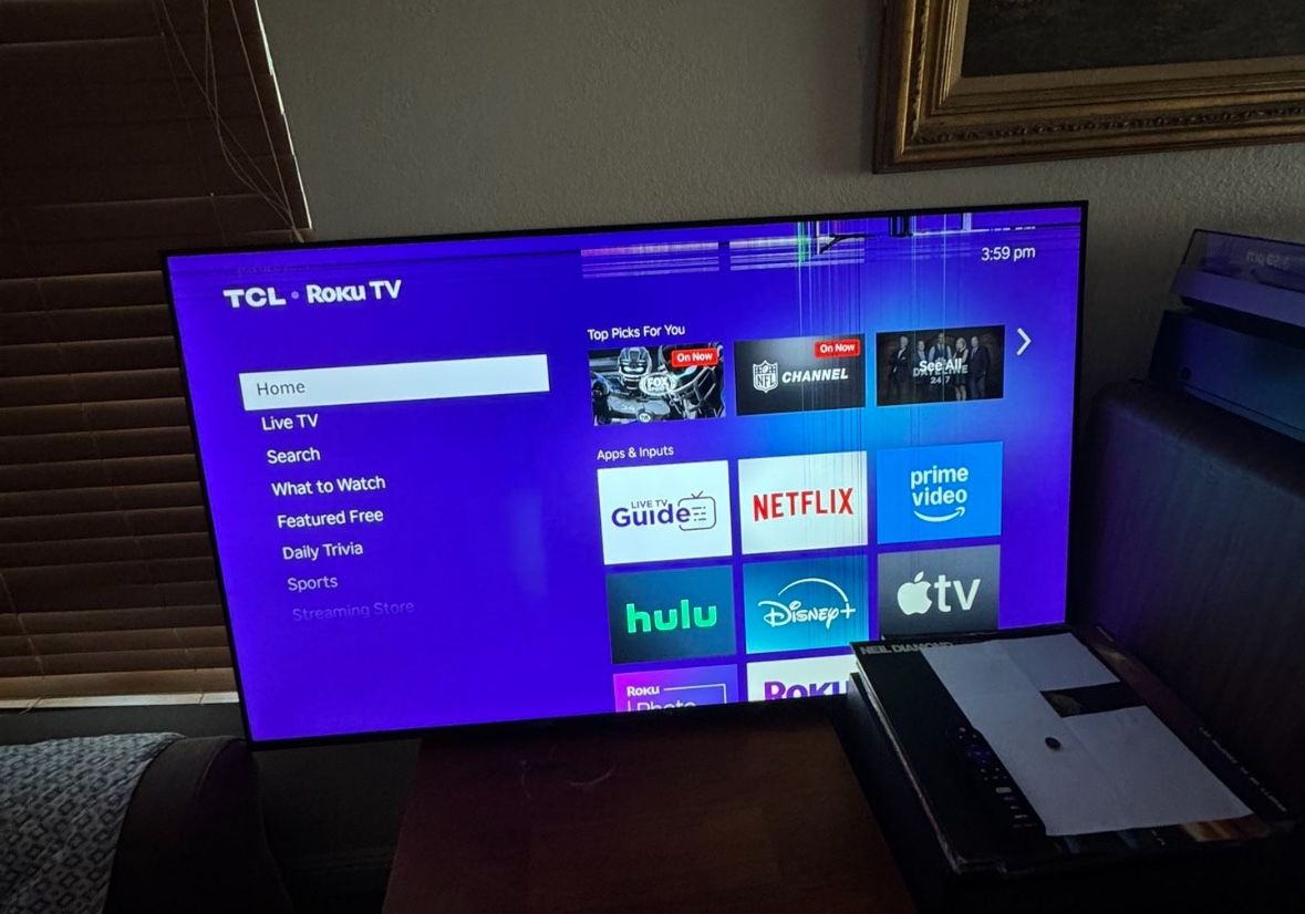 55 Inch TCL Roku TV (with lines)