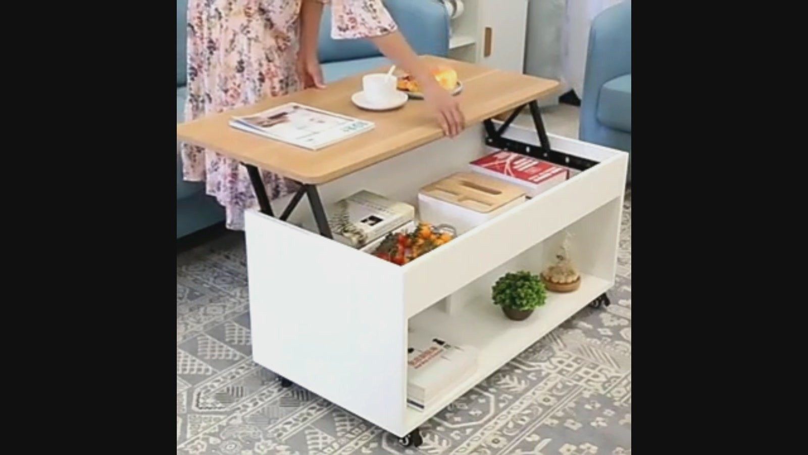 Adjustable Height Foldable Coffee Table Lift Bracket – Dual-Purpose Furniture Hardware