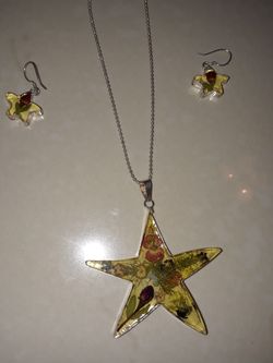 Sterling silver necklase and earrins