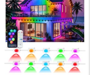 Permanent RGB+IC Eave Lights 100FT, IP67 Waterproof LED, App Music Sync for Home & Holiday Decor