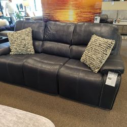 Black Reclining Sofa Power