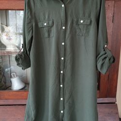 Old Navy Tunic Shirt Dress women's size M