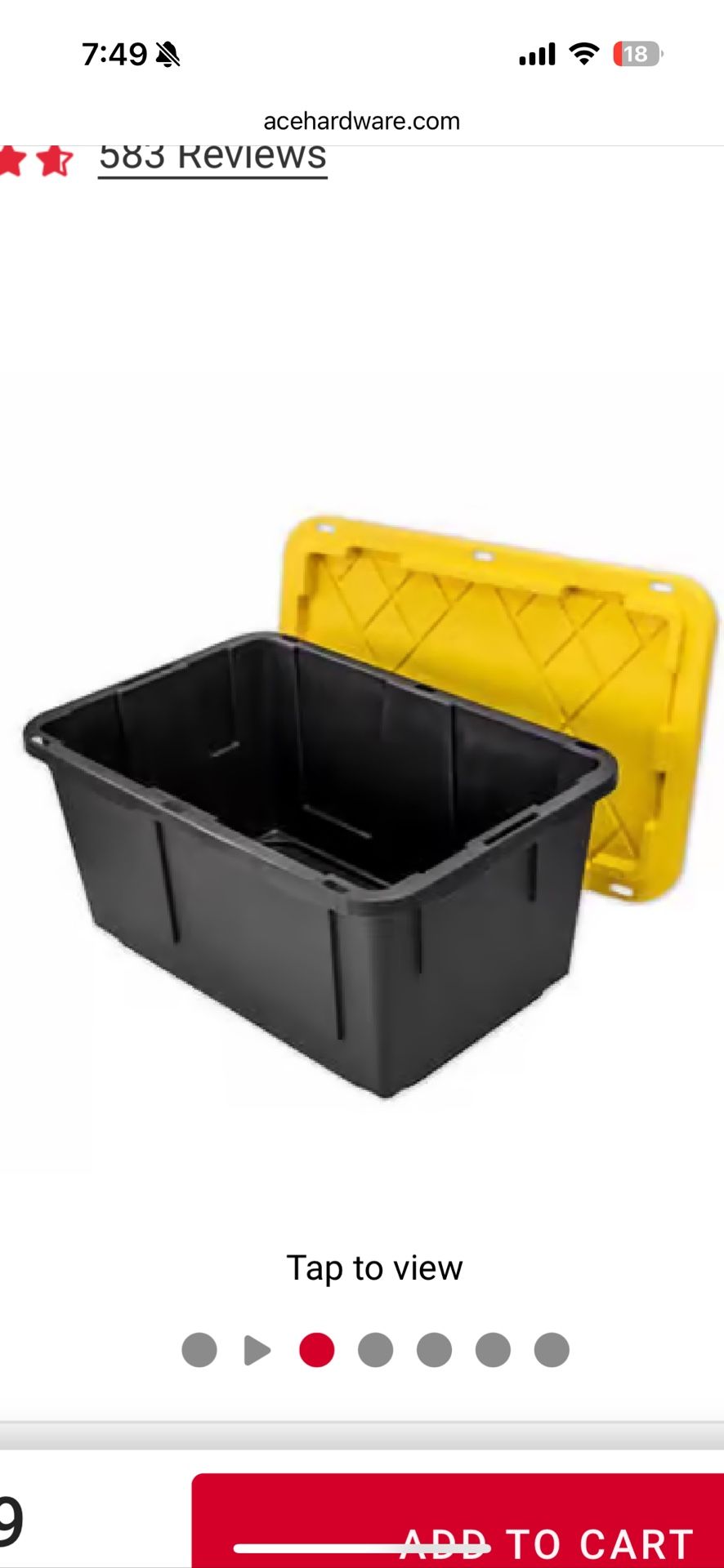 (5$ Each) Up to 25 Moving / Storage 27 Gallon Greenmade Black/Yellow Snap Lock Storage Box 14.7 in. H X 20.4 in. W X 30.4 in. D Stackable Totes
