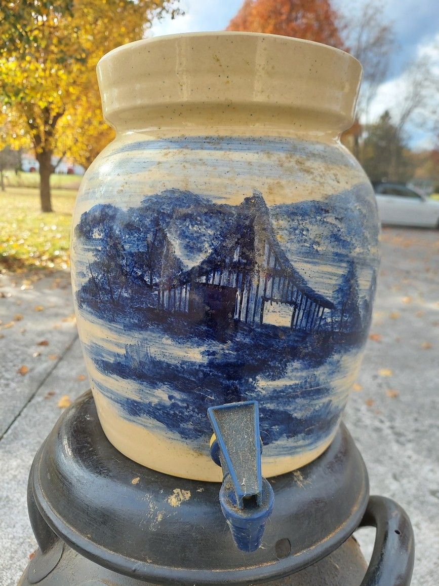 Vintage Paul Storie Pottery Glazed Drink Cooler Crock