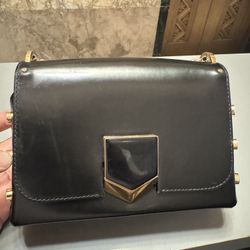 Jimmy Choo Locket Pretite Black Leather Shoulder Bag