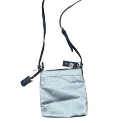 Tommy Hilfiger Julia Metallic Crossbody New With Defects Silver And Navy Blue