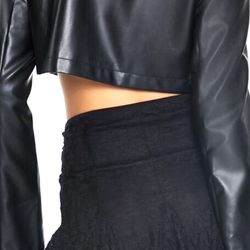 Faux Leather Moto Jacket Sz M