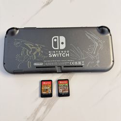 Nintendo Switch Lite Pokemon Dialga Palkia Edition with 2 Games (Zelda & Minecraft)