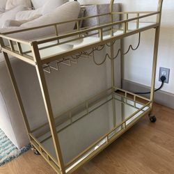 Gold Mirror Bar Cart