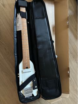 Donner HUSH X PRO Electric Guitar Kit - Smart Travel Guitar with Dozens of Preset Combinations, 7 Tone Sim Options, Metallic White
