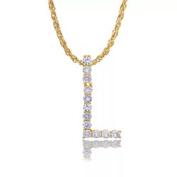 18K Gold Pl Stainless Steel Letter CZ