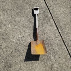 Vintage Flatheaded Shovel With Wooden D Handle