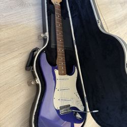 Blue Fender Stratocaster With Hard Case