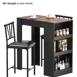 Tall Table  With 2 High Chairs 