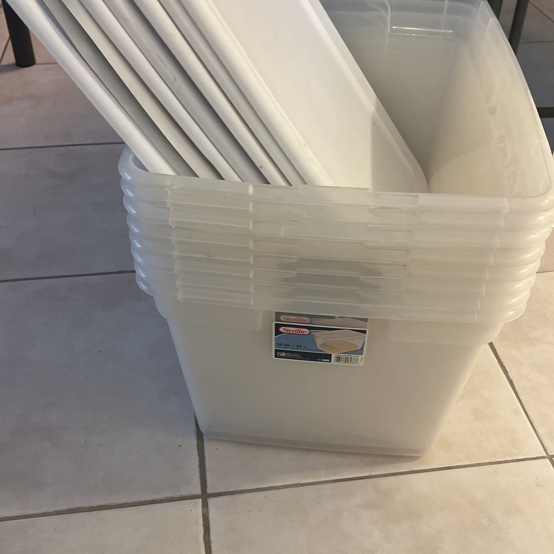 8 Clear Storage Bins / totes / Containers 58 Quarts Sterilite