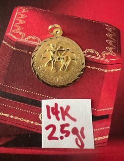 14K Solid Gold Pendant For Wedding 2.5Gr
