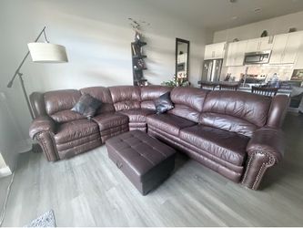 Brown  Lether sectional