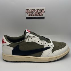 Jordan 1 Retro Low OG SP Travis Scott Medium Olive Sz. 9.5