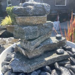 30” Custom Stacked Ledge Stone Water Fountain Complete Package