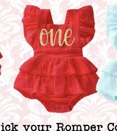 One Year Photo Romper birthday party 