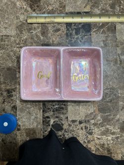 Pink Iridescent Ceramic organizer