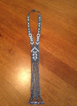 Seed bead boho fringe bib tribal necklace