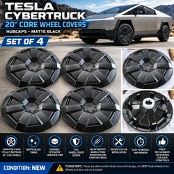 Tesla Cybertruck 20" Core Wheel Covers Hubcaps – Matte Black – Set of 4