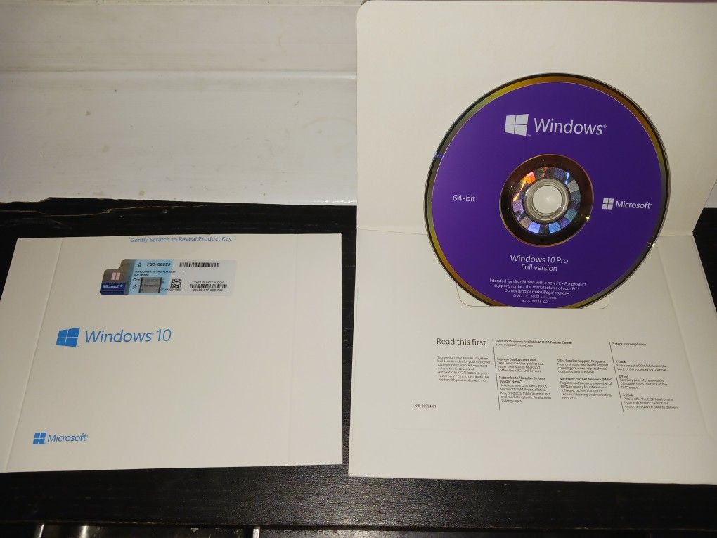 Windows 10  Professional English 64bit DVD + Product Key