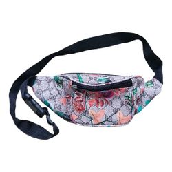 Multicolor Tropical floral print zipper fanny pack