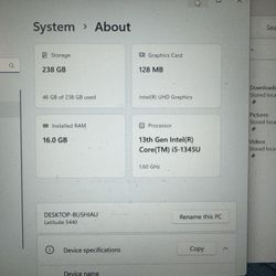 $200 Dell Latitude 5440 I5 13th Gen 256GB NvME SSD 16GB Win11