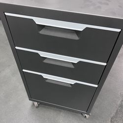 Small 3 Drawer Grey Metal File Cabinet