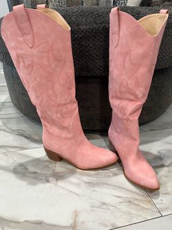 Pink western boots
