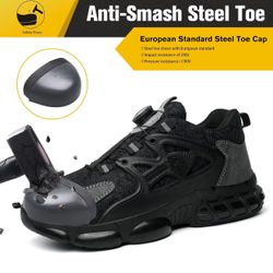 Steel Toe Shoes for Mens 9 or Womens 10.5 Lightweight Comfortable Work Sneakers Composite Toe Shoes