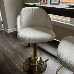 Two off-white/gold bar-stools - Brand New