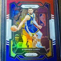 Stephen Curry Red White Blue Holo Silver Prizm