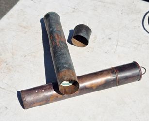 Vintage Copper Nautical Document Tube with 1935 Pilot Rules Booklet