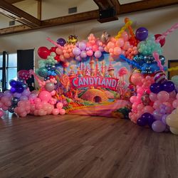 Make your party unforgettable with this luxury Candyland-themed balloon installation!