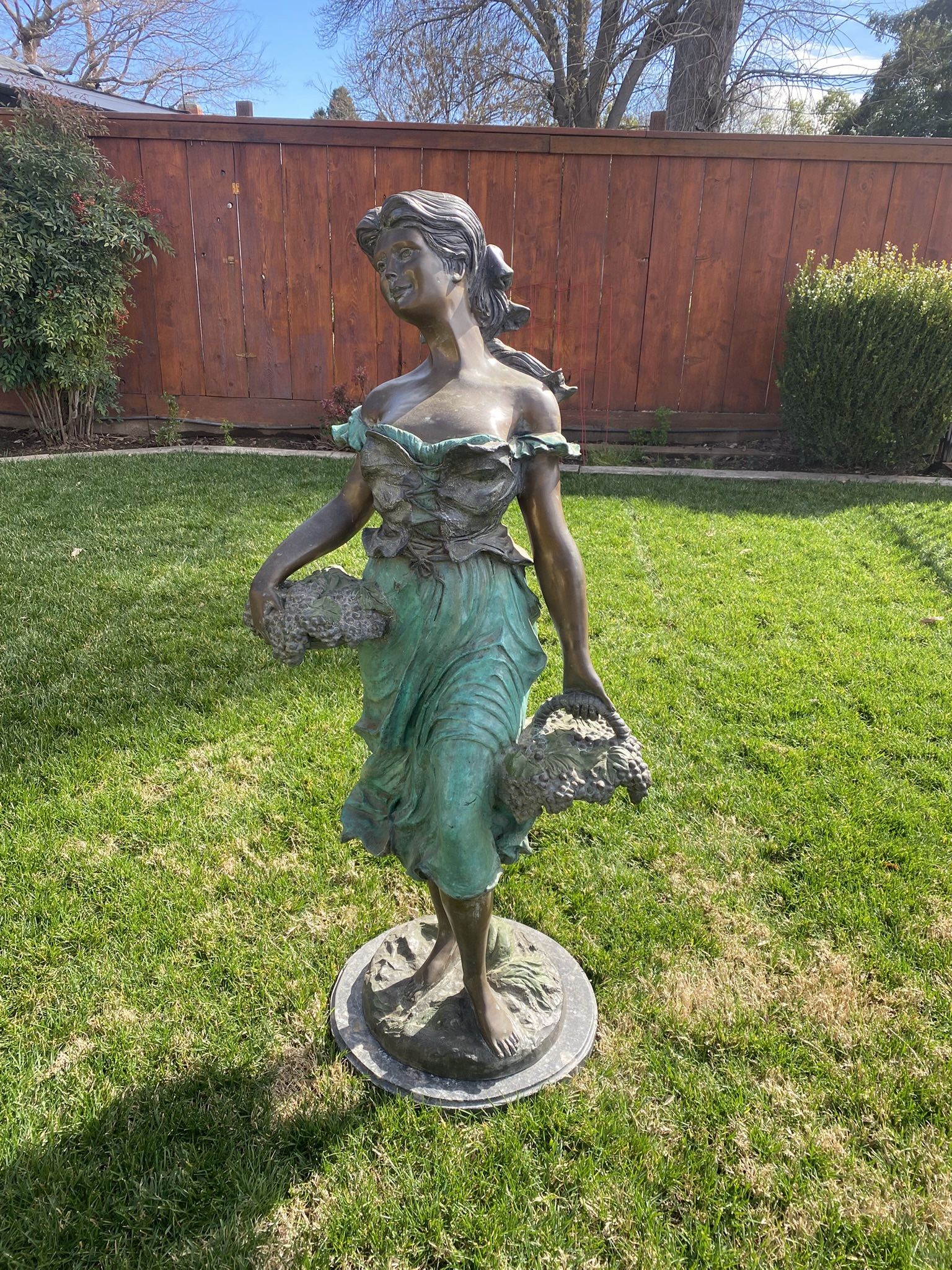 Beautiful Bronze 53” Grape Girl