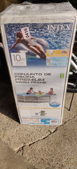 Intex 10ft x 30in Prism Metal Frame Above Ground Swimming Pool with Pump BRAND NEW