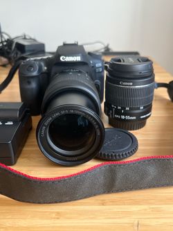 Canon EOS DSLR Camera with Two Lenses