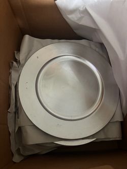 Silver charger plates set of 14